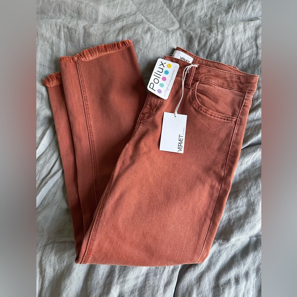 VERVET mid rise slim straight jeans
